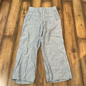 Athleta Women's Size 8 Cabo Linen Wide Leg Lightweight Pant Blue